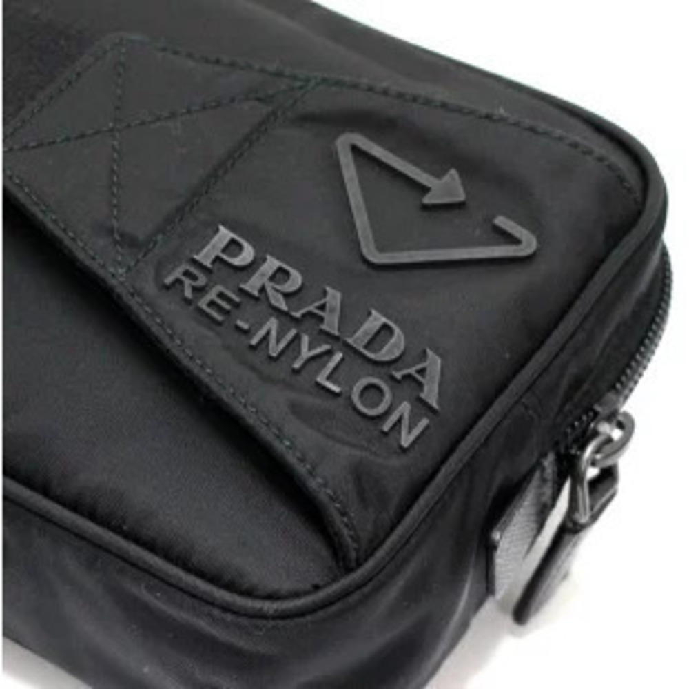 Prada Triangle Logo Tessuto Body Bum Crossbody Belt Bag Waist Black - Picture 4 of 6